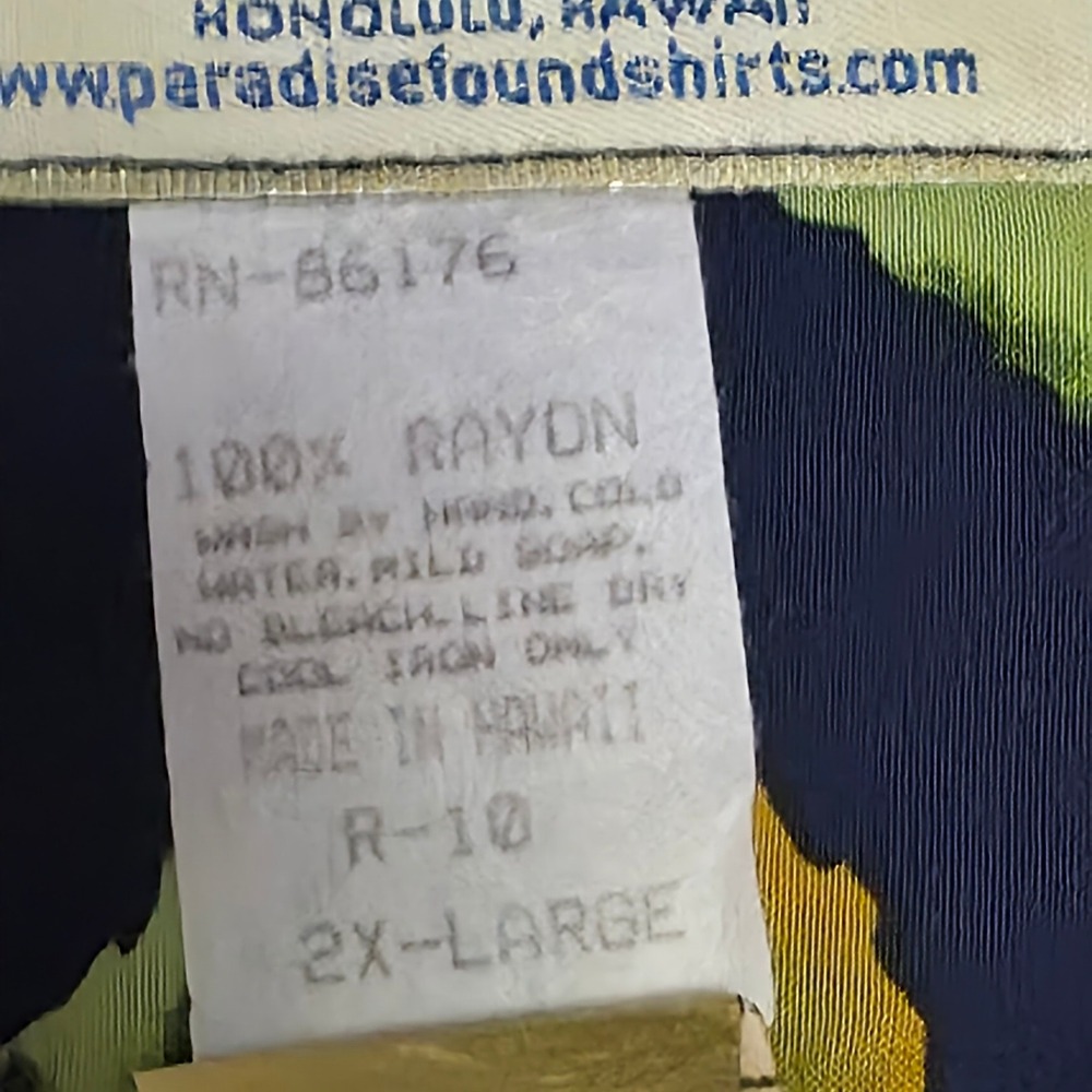 Paradise Found Mens Hawaiian Shirt 2XL Aop Grape Vineyard Print Rayon Made in HI - Picture 5 of 10